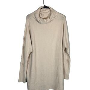 Free People We The Free Women’s Cream Cowl Neck Long Sleeve Sweater Dress Sz Med